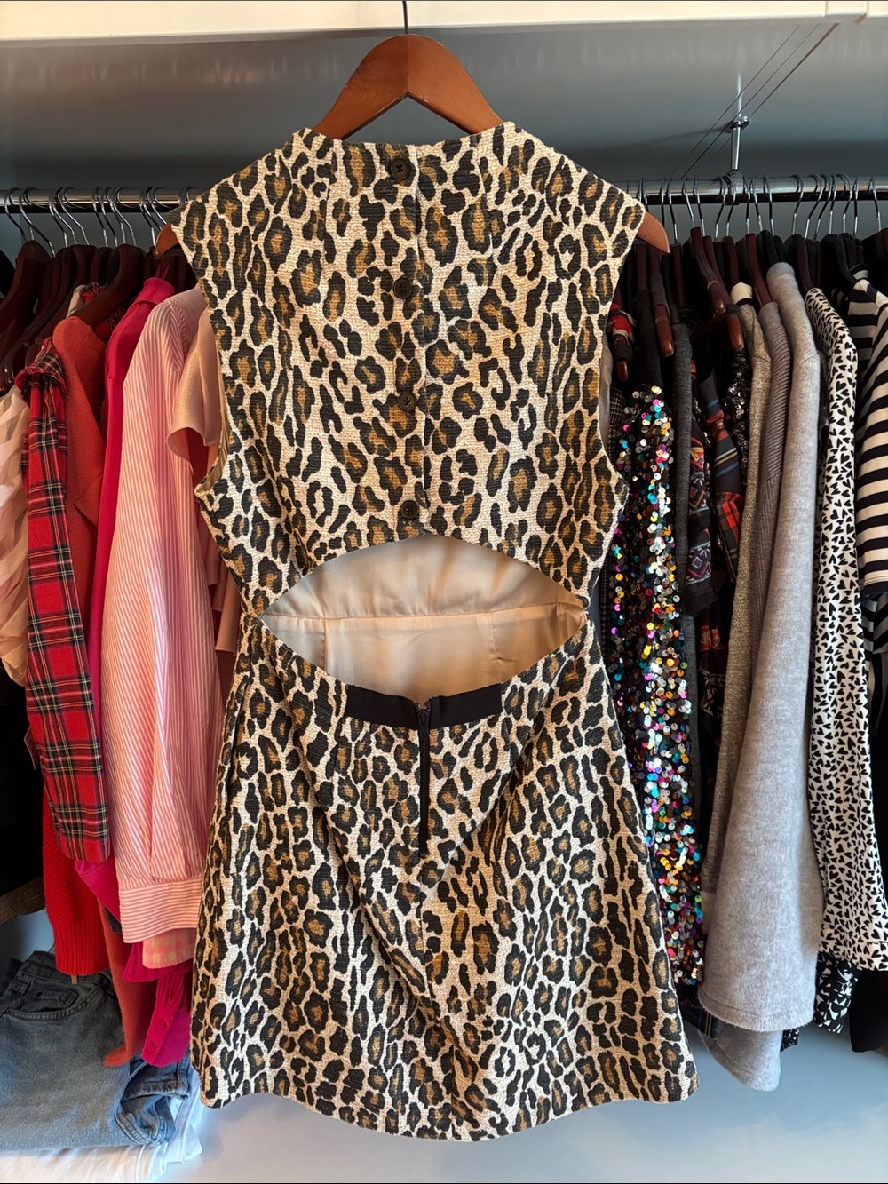 Alice + Olivia Leopard Print Sleeveless Mini Dress - Picture 2 of 5